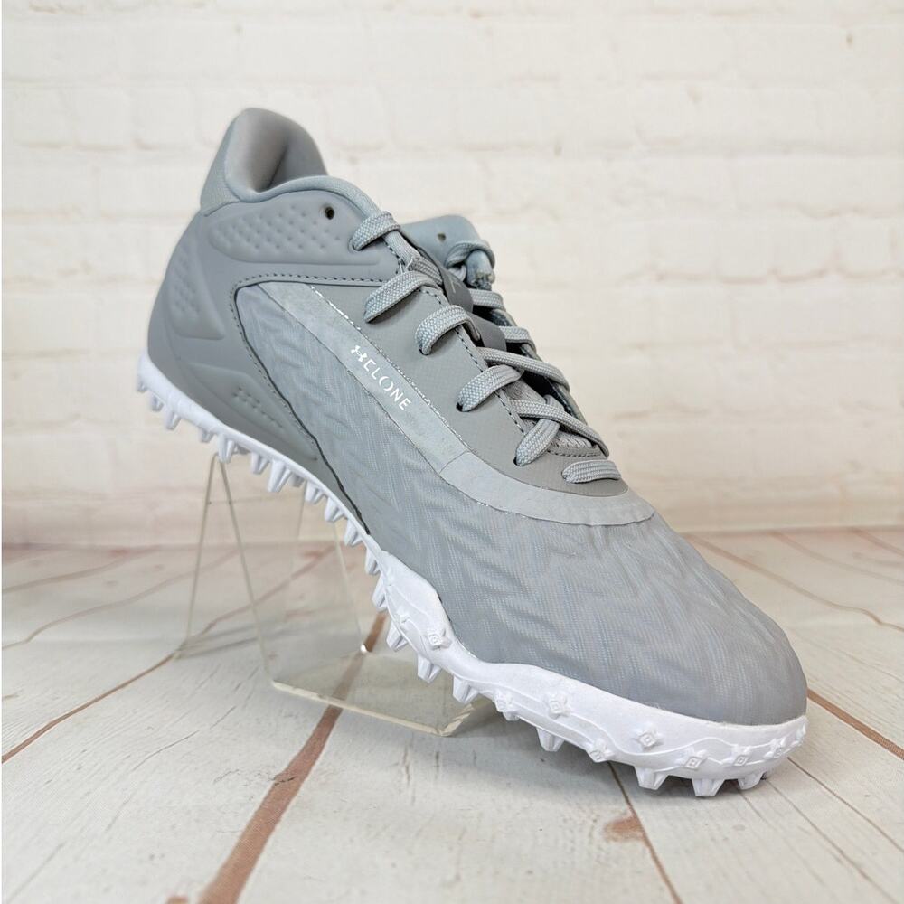 Under Armour UA Yard Turf 3.0 Baseball Gray Shoes Size 7 3027448-102 - Picture 2 of 10